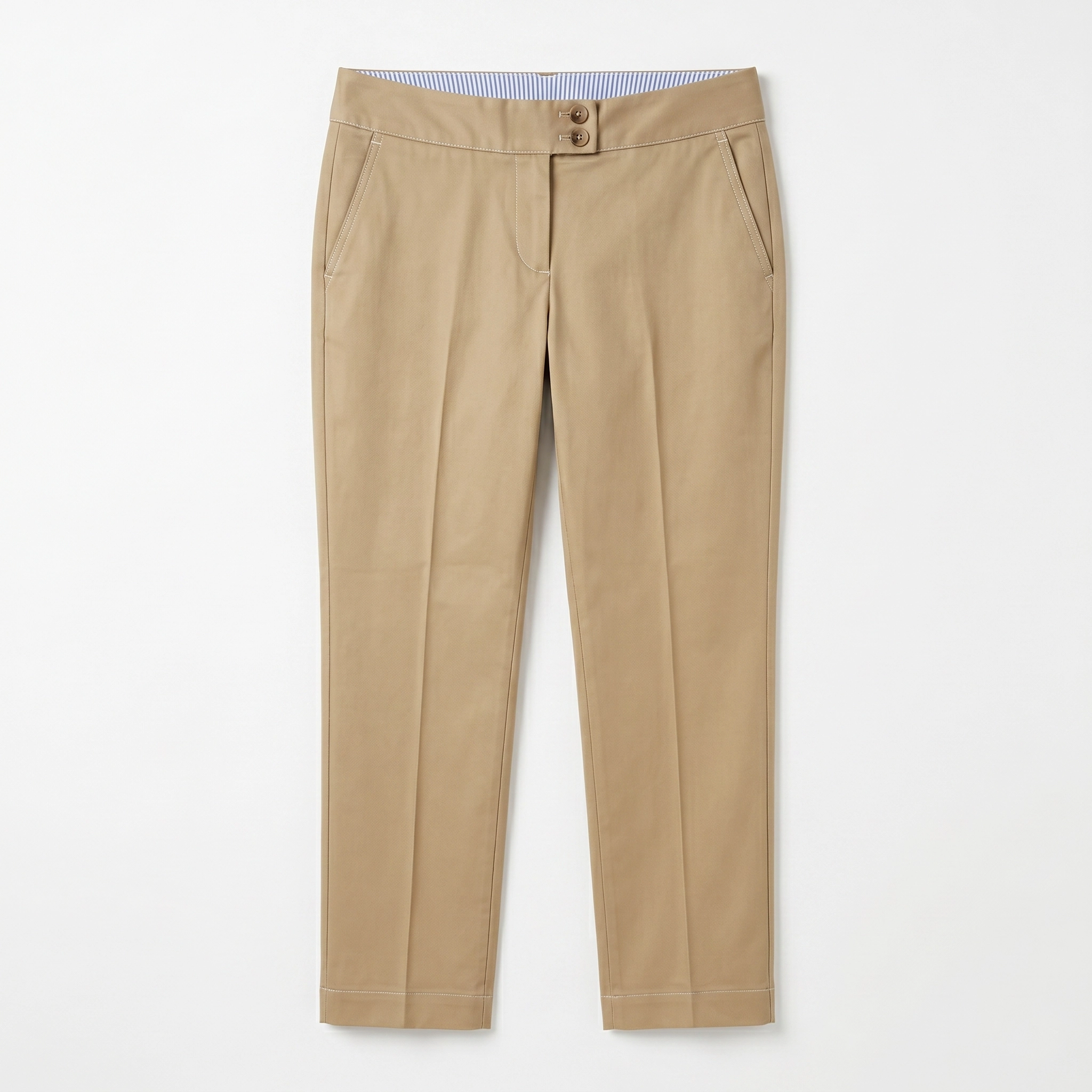 Girls Khaki Pants Long High School Girl's Khaki Pants - Image 1